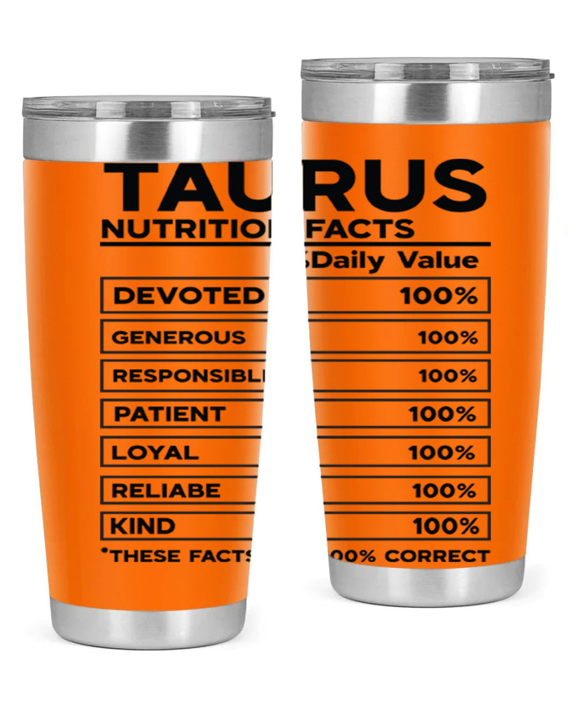 Taurus Nutrition Facts 490#- zodiac- Tumbler