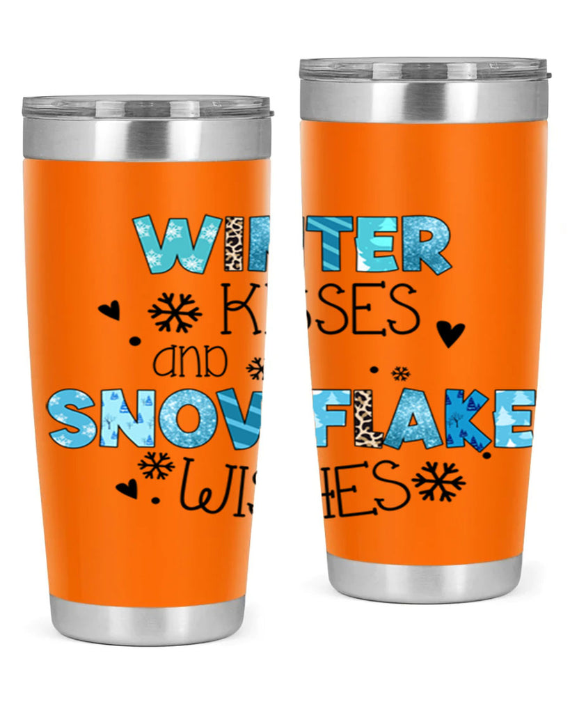 Winter kisses and snowflake wishes 571#- winter- Tumbler