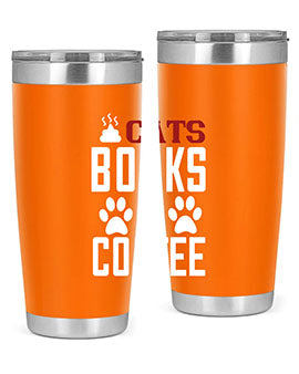 cats books and coffee Style 38#- cat- Tumbler