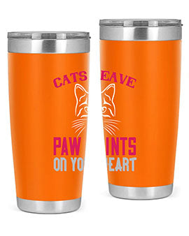 cats leave paw prints on your heart Style 39#- cat- Tumbler