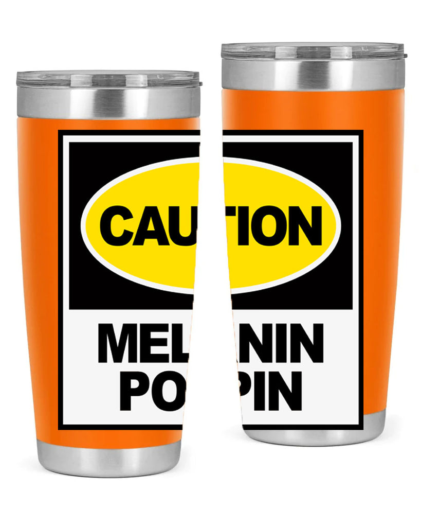 caution melanin poppin 188#- black words phrases- Cotton Tank