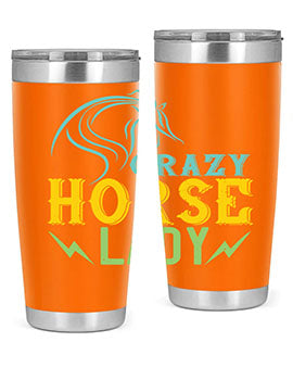 crazy horse lady Style 10#- horse- Tumbler