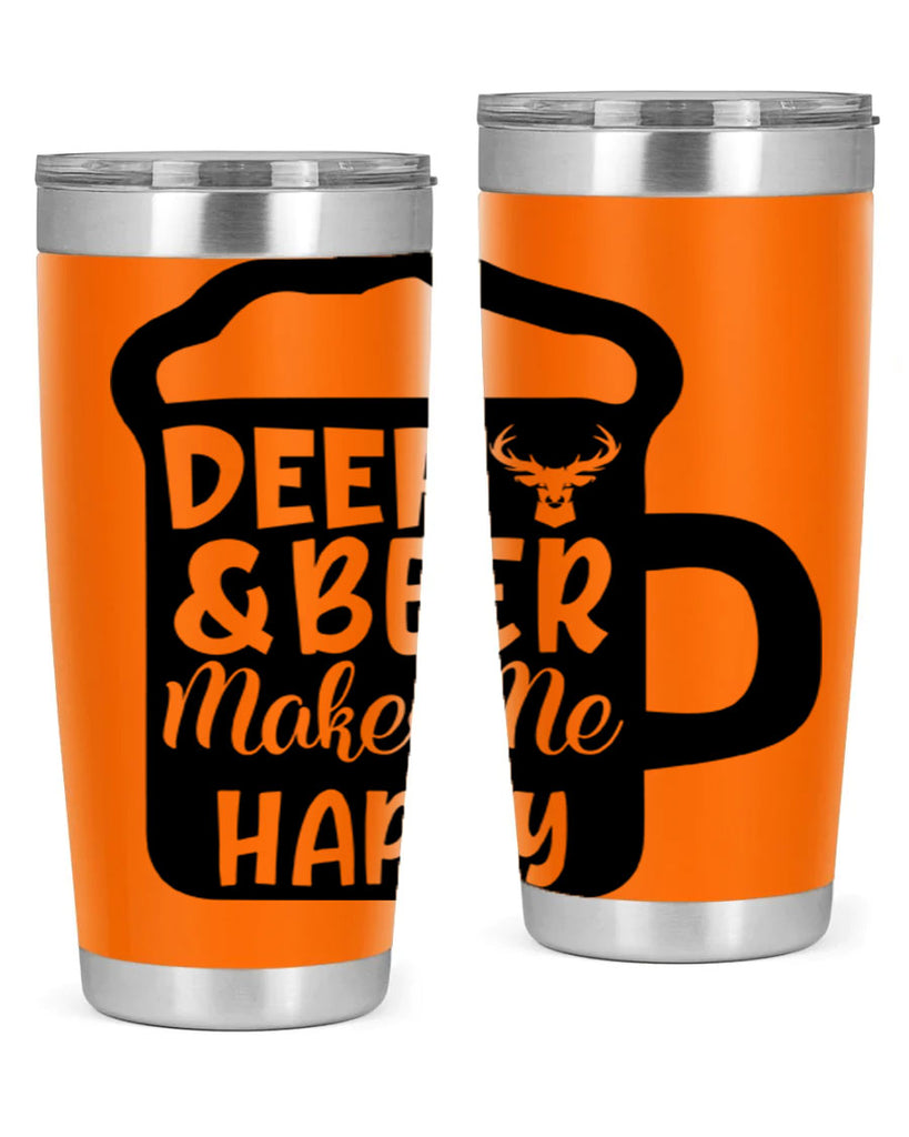 deer and beer makes me happy 17#- hunting- Tumbler