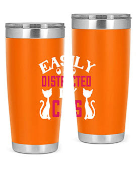 easily distracted by cats Style 46#- cat- Tumbler