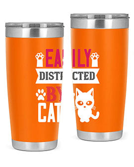 easily distracted by cats Style 47#- cat- Tumbler