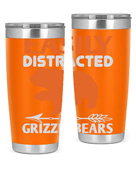 easily distracted by grizzly bears 10#- Bears- Tumbler