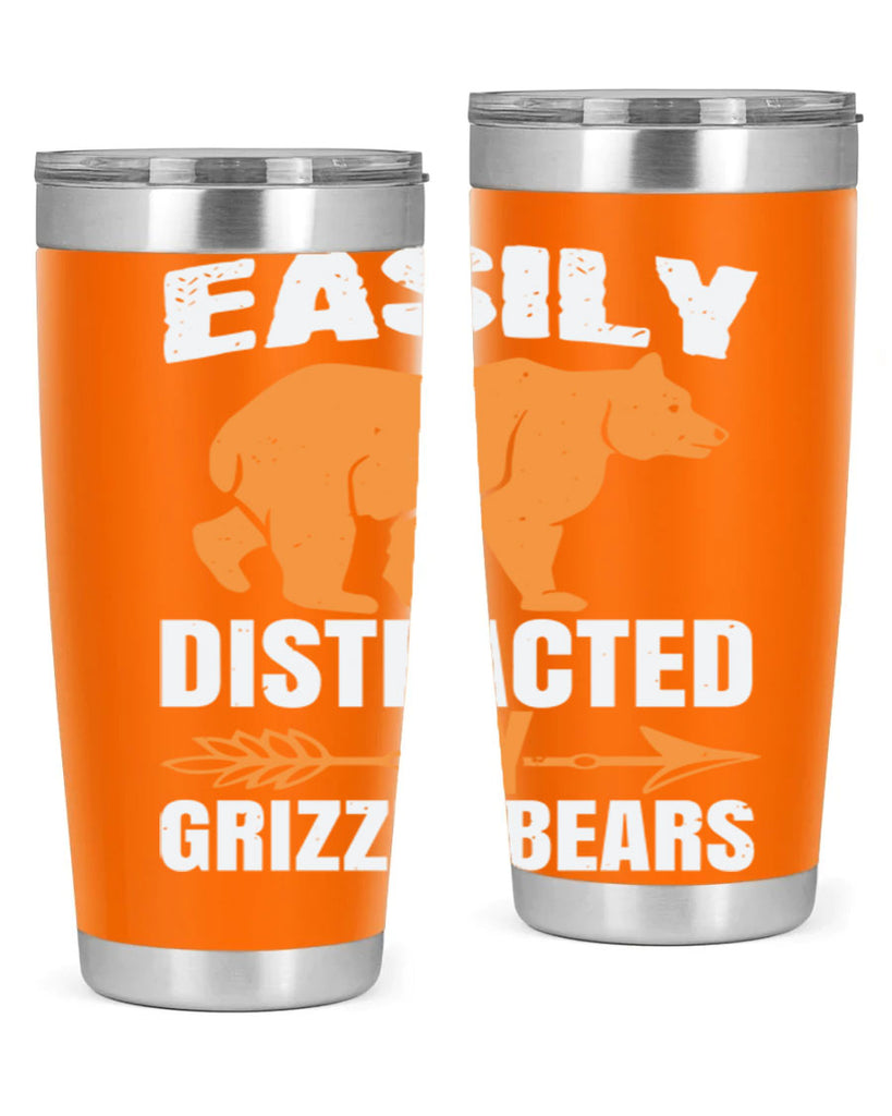 easily distracted by grizzly bears 1#- Bears- Tumbler
