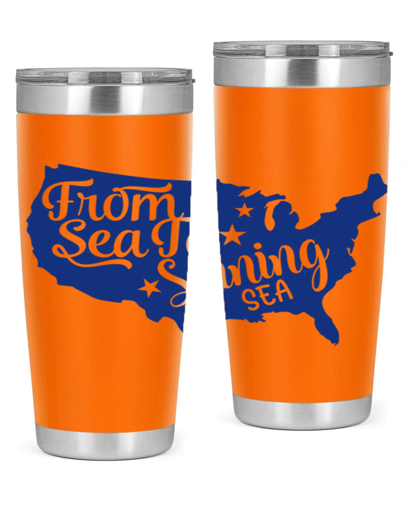 from sea to shining sea Style 52#- Fourt Of July- Tumbler