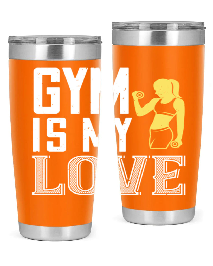 gym is my love 98#- gym- Tumbler
