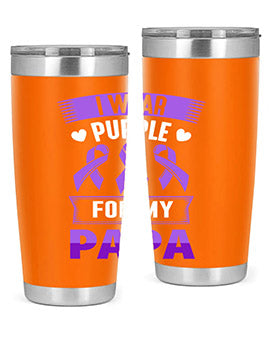 i wear purple for papa 174#- alzheimers- Tumbler