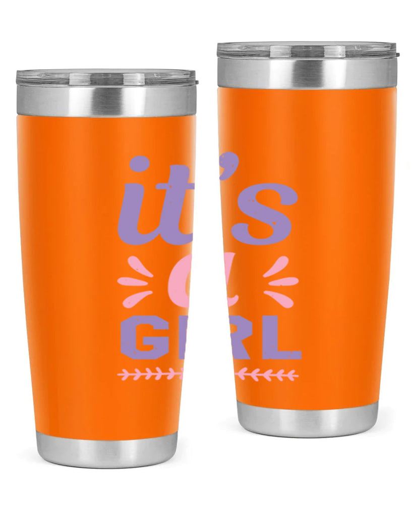 its a girl Style 32#- baby shower- tumbler