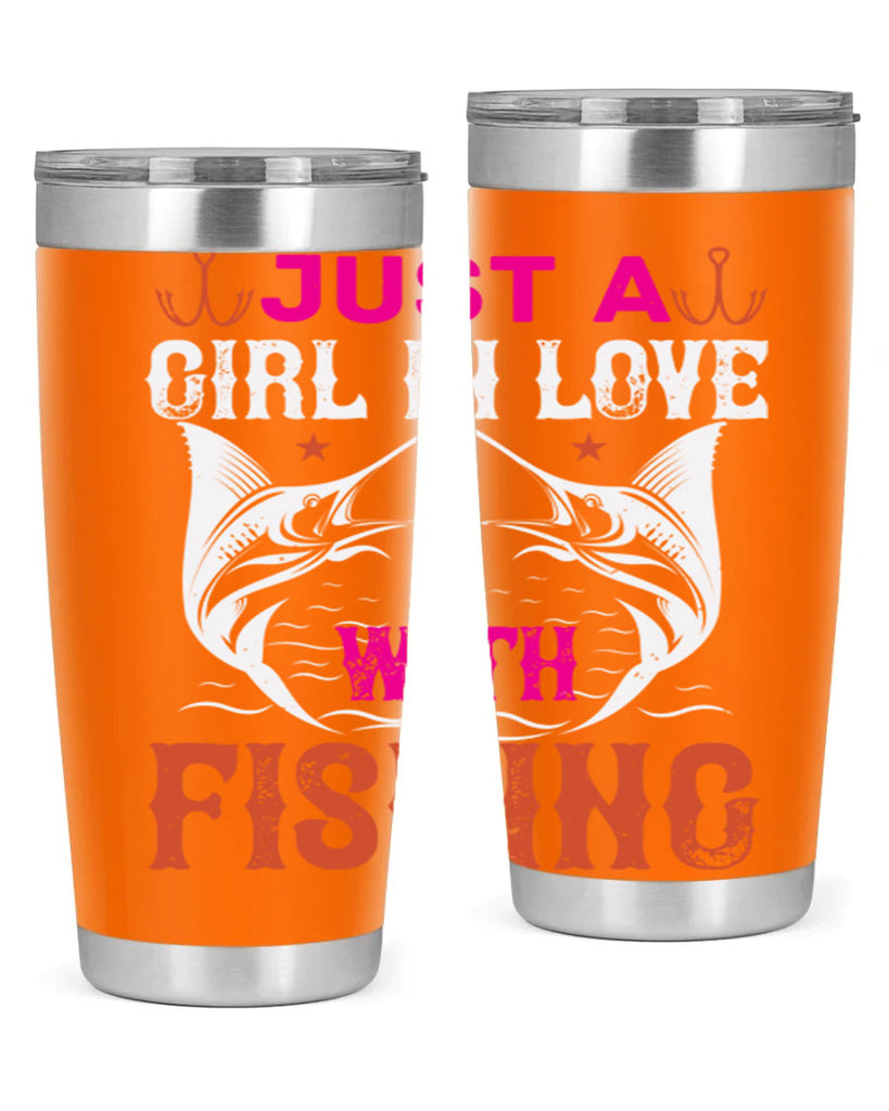 just a girl in love with fishing 73#- fishing- Tumbler