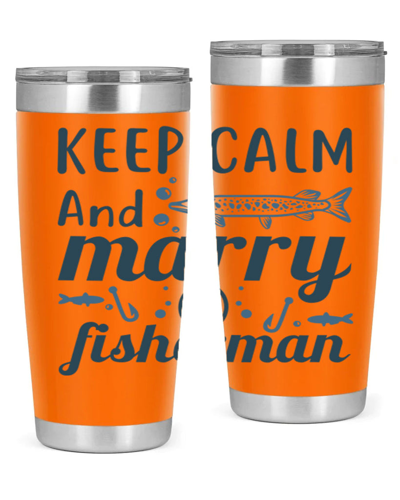 keep calm and merry 66#- fishing- Tumbler