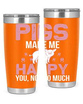 pigs make me happy Style 35#- pig- Tumbler