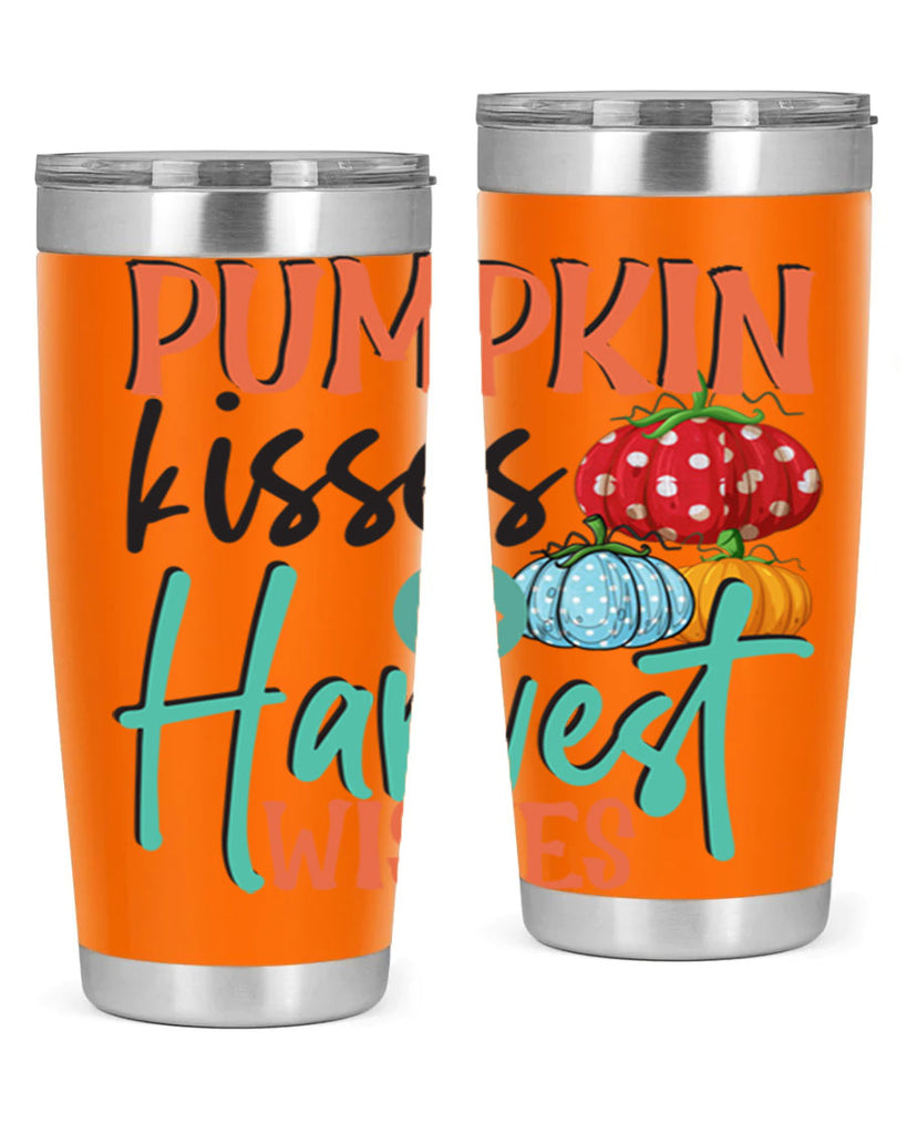pumpkin kisses harvest wishes 526#- fall- Tumbler