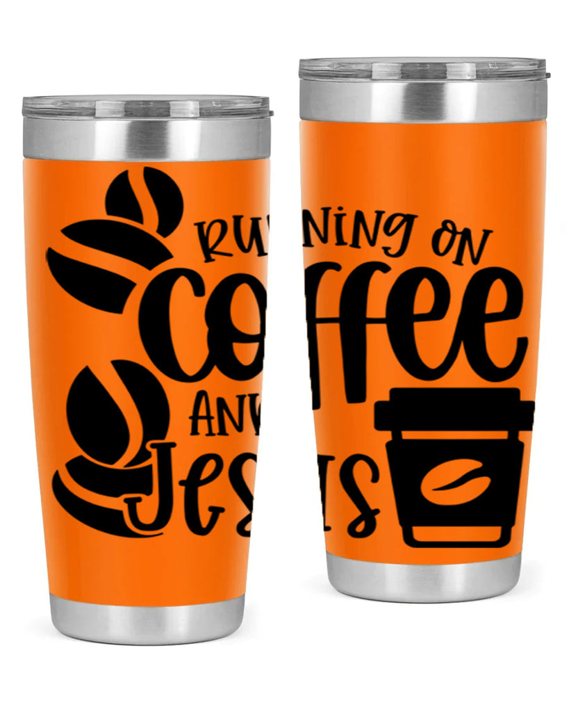 running on coffee and jesus 38#- coffee- Tumbler