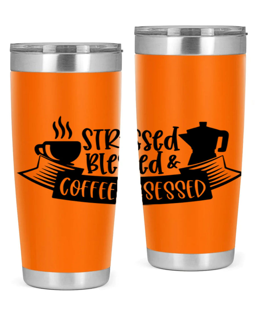stressed blessed coffee obsessed 27#- coffee- Tumbler