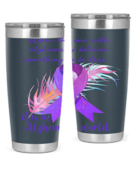 AlzheimerS Awareness Purple Ribbon 17#- alzheimers- Tumbler