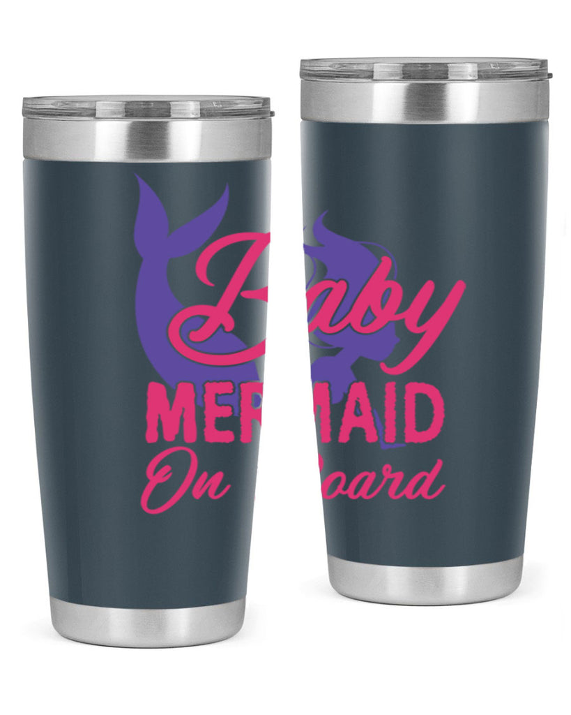 Baby Mermaid On Board 24#- mermaid- Tumbler