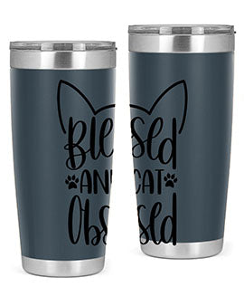 Blessed And Cat Obsessed Style 79#- cat- Tumbler