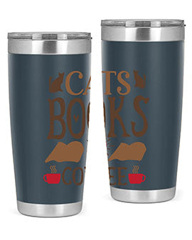 Cats Books Coffee Style 9#- cat- Tumbler