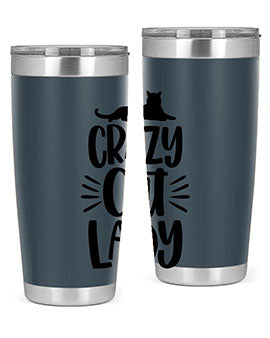 Crazy Cat Lady Style 92#- cat- Tumbler