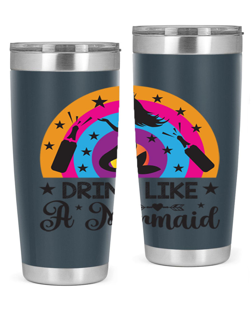 Drink like a mermaid 150#- mermaid- Tumbler