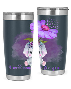 Elephan Sunflower AlzheimerS Awareness 131#- alzheimers- Tumbler