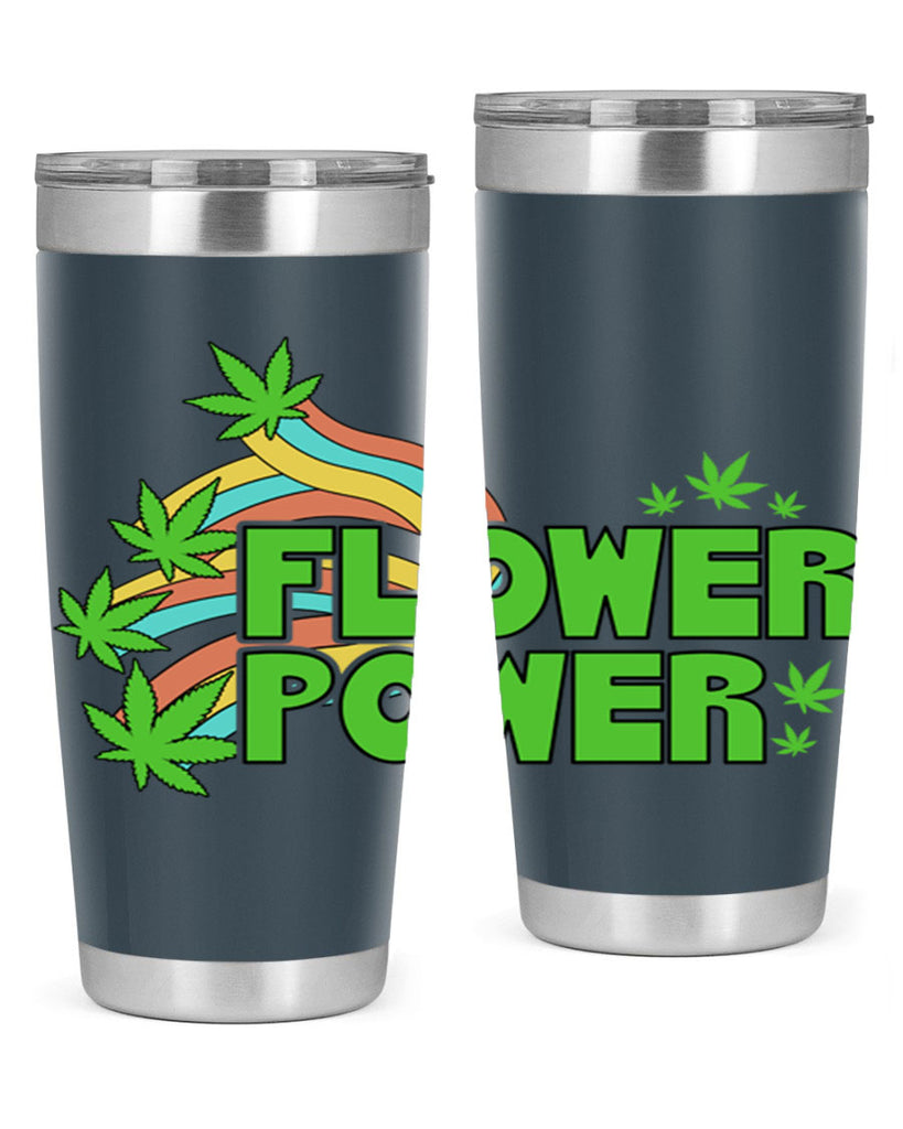 Flower Power Cannabis leaf 86#- marijuana- Tumbler