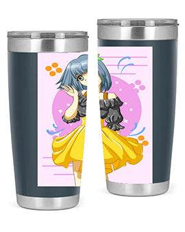 Happy and funny girl with black yellow dress in summer 41#- anime- Tumbler