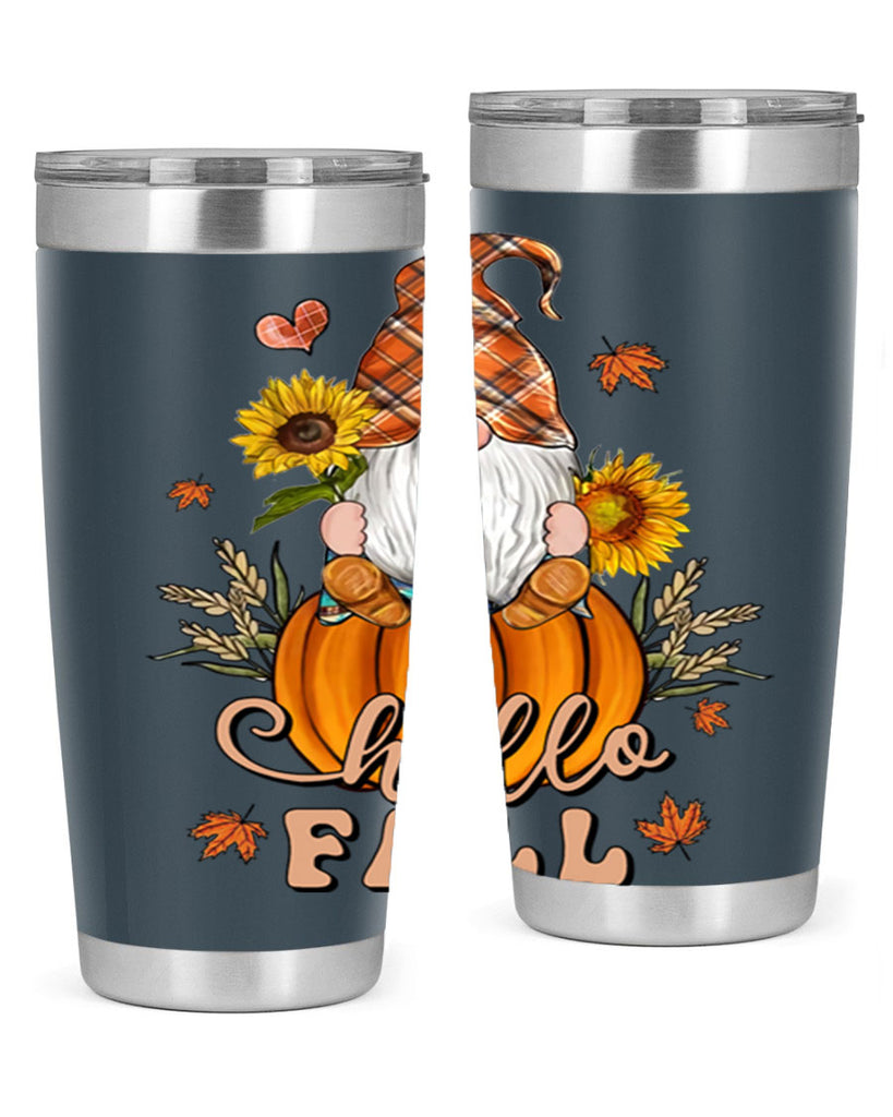 HelloFallAutumnGnome 298#- fall- Tumbler
