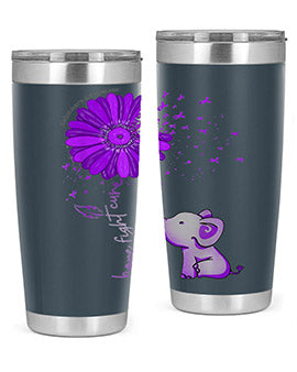 Hope Fight Cure Elephant Alzheimers Purple Ribbon 161#- alzheimers- Tumbler