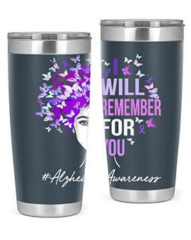 I Will Remember For You Alzheimer Awareness Womens Butterfly 180#- alzheimers- Tumbler