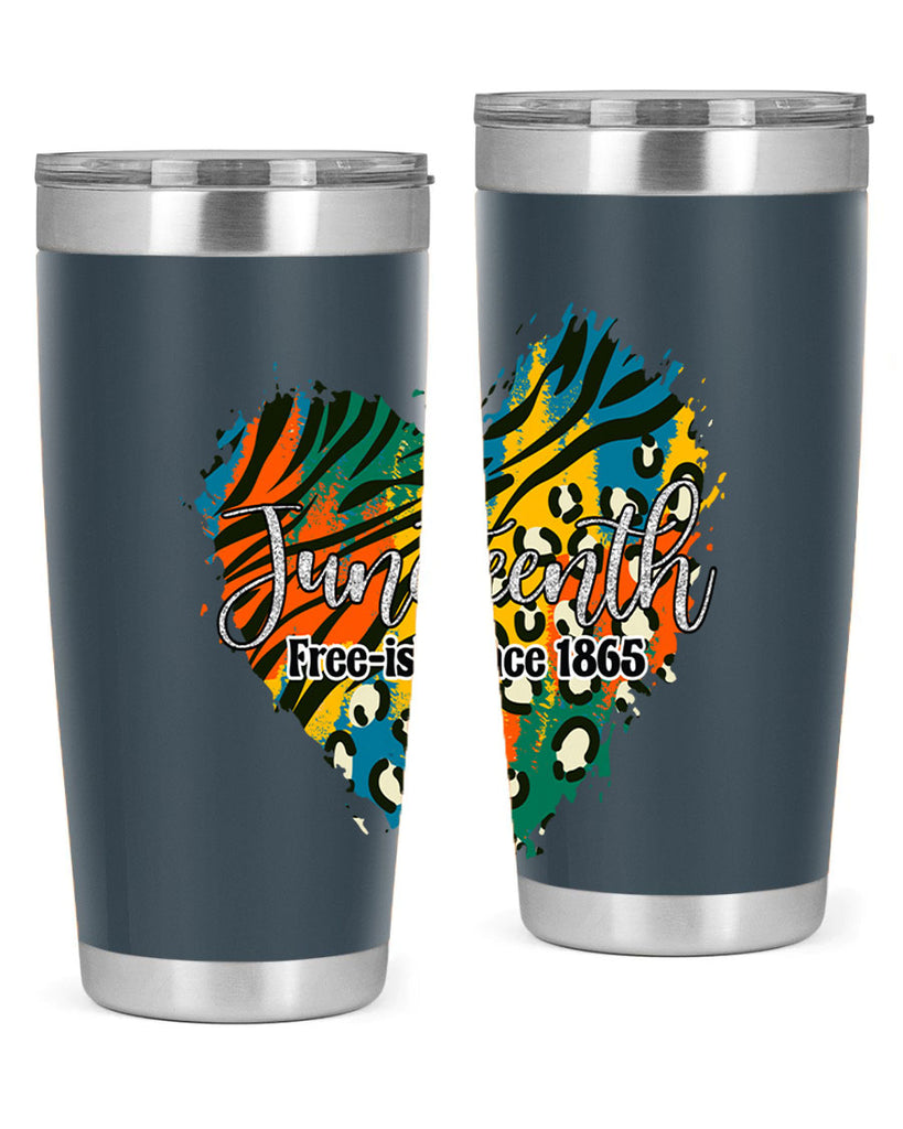 Juneteenth Freeish Since 1865 Heart Png 38#- Juneteenth- tumbler