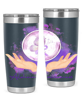 Love Purple Ribbon AlzheimerS Awareness 193#- alzheimers- Tumbler