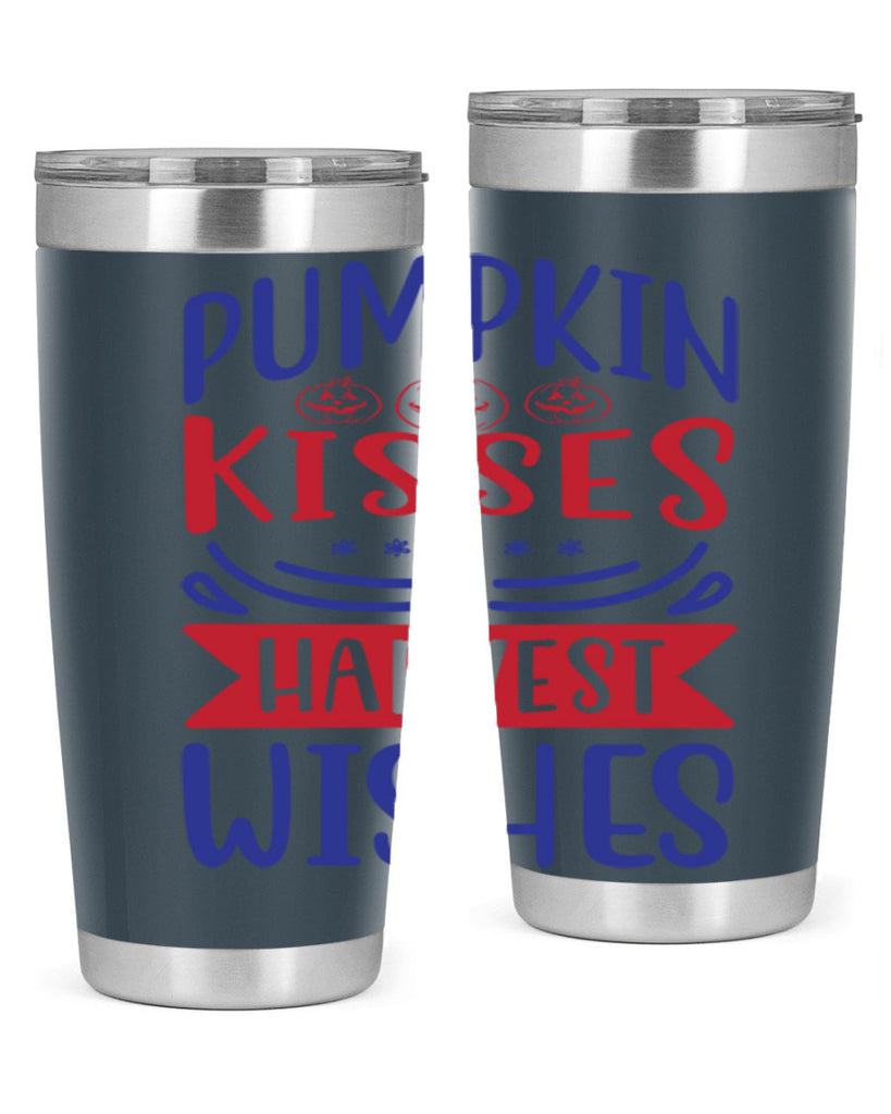 Pumpkin Kisses Harvest Wishes 522#- fall- Tumbler