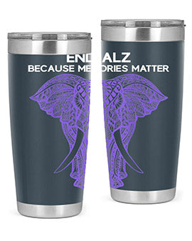 Purple Elephant Alzheimer Awareness 211#- alzheimers- Tumbler