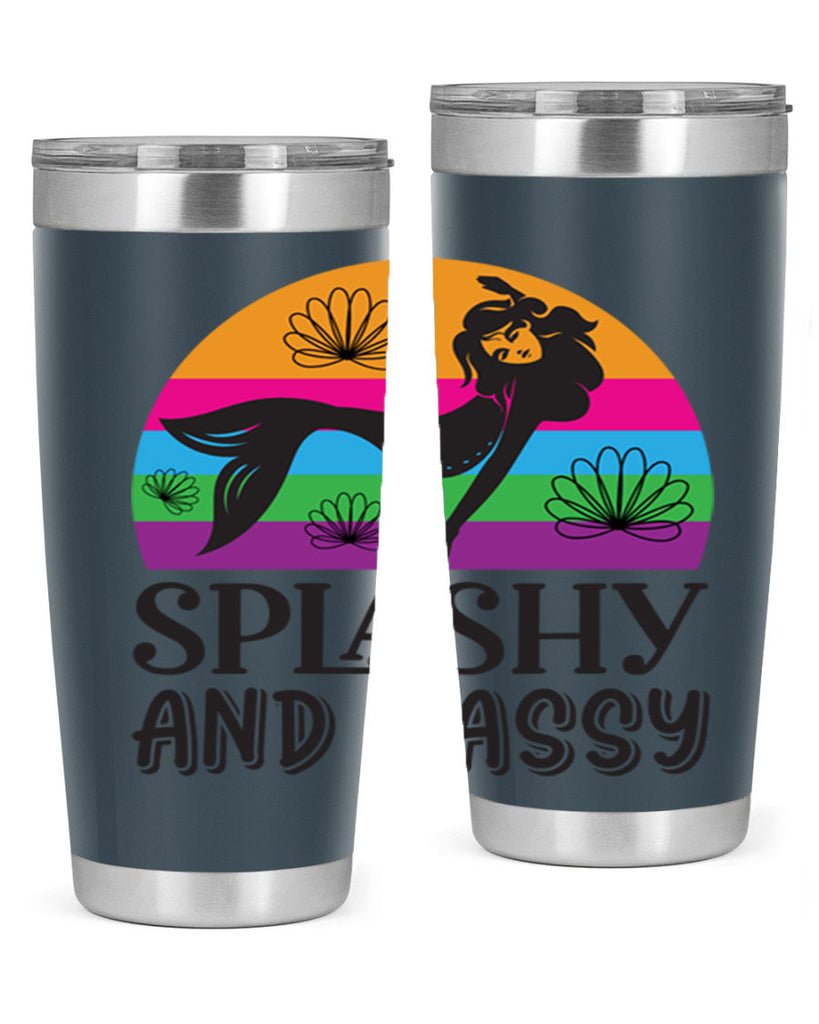 Splashy and sassy 623#- mermaid- Tumbler