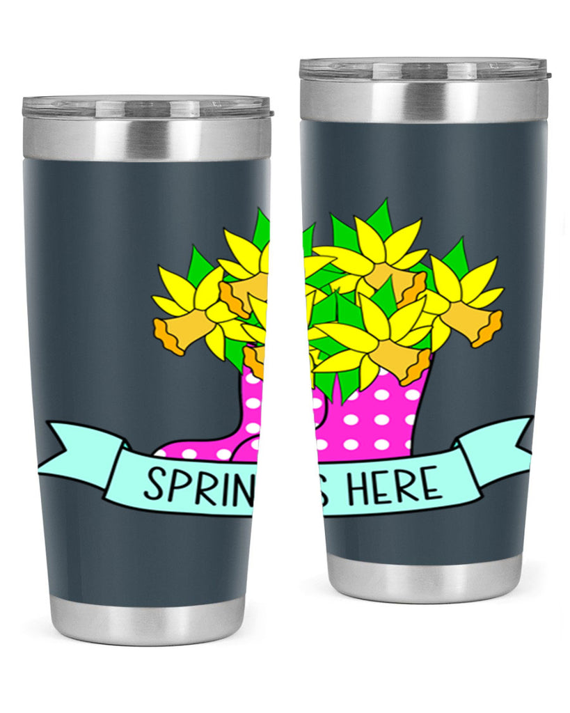 Spring is here daffodil rainboots442#- spring- Tumbler