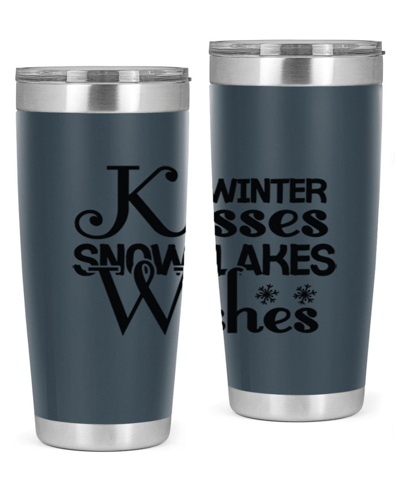 Winter Kisses Snowflakes Wishes 521#- winter- Tumbler