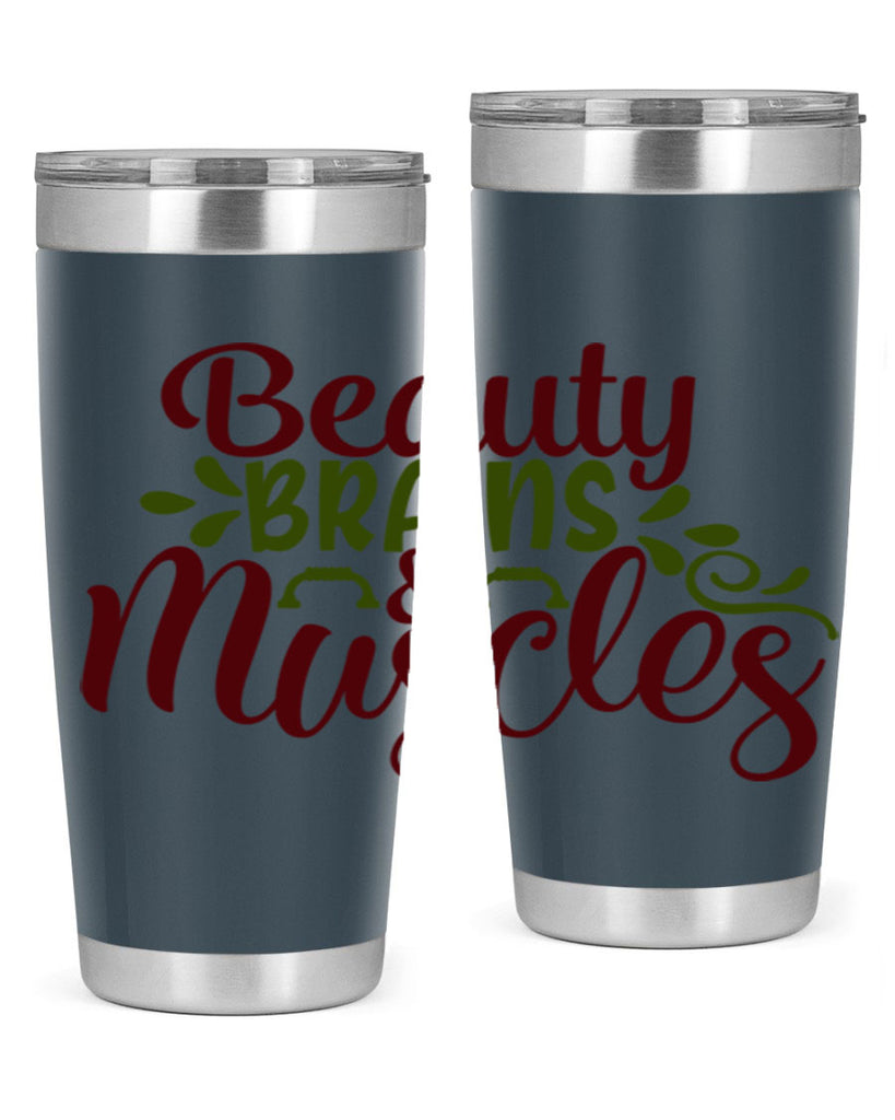 beauty brains muscles 52#- gym- Tumbler
