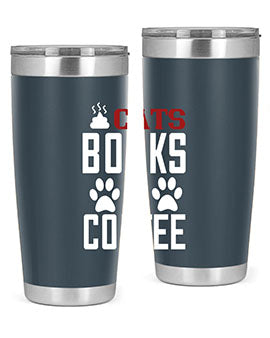 cats books and coffee Style 38#- cat- Tumbler