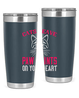 cats leave paw prints on your heart Style 39#- cat- Tumbler