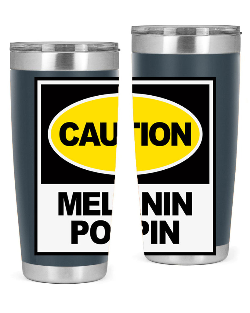 caution melanin poppin 188#- black words phrases- Cotton Tank