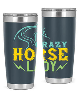 crazy horse lady Style 10#- horse- Tumbler