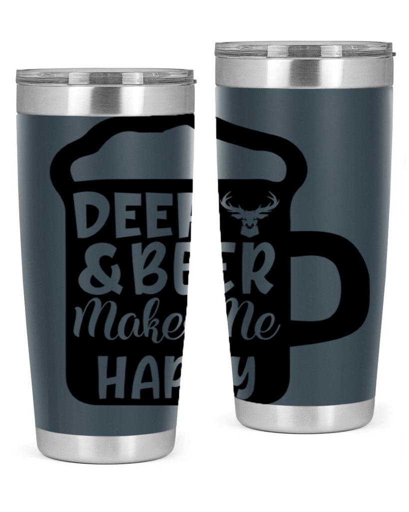 deer and beer makes me happy 17#- hunting- Tumbler