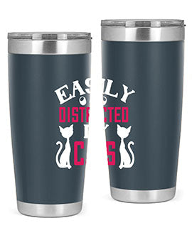 easily distracted by cats Style 46#- cat- Tumbler