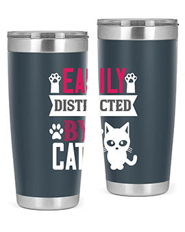 easily distracted by cats Style 47#- cat- Tumbler
