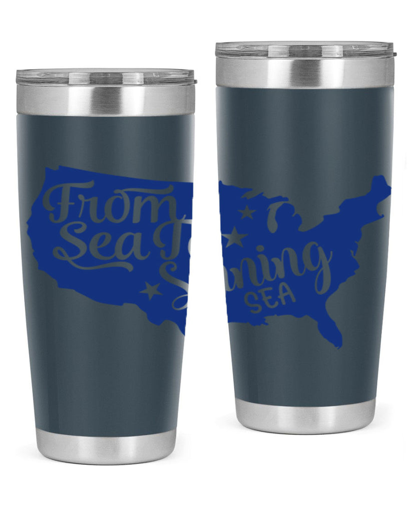 from sea to shining sea Style 52#- Fourt Of July- Tumbler