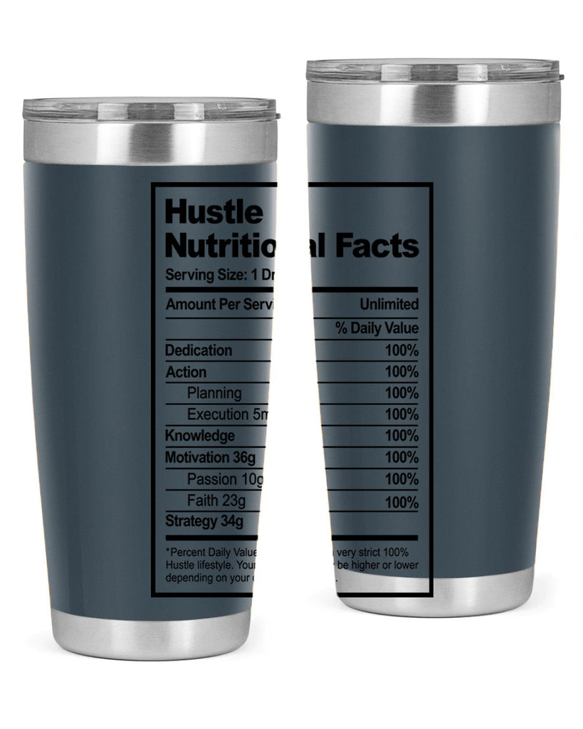 hustle nutritional facts 121#- black words phrases- Cotton Tank